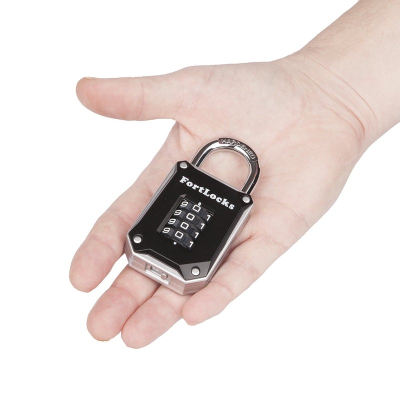 FortLocks 2 Pack - Heavy Duty, Waterproof, Resettable Combination Lock, 4 Digit, Silver - Image 4